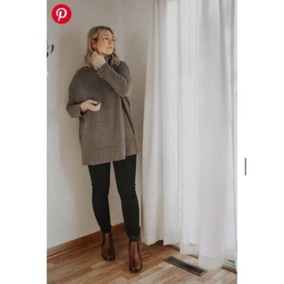 NWT Everlane The Italian Leather Square Toe Chelsea Boot 9.5 Peanut Heel Ankle - Picture 14 of 14